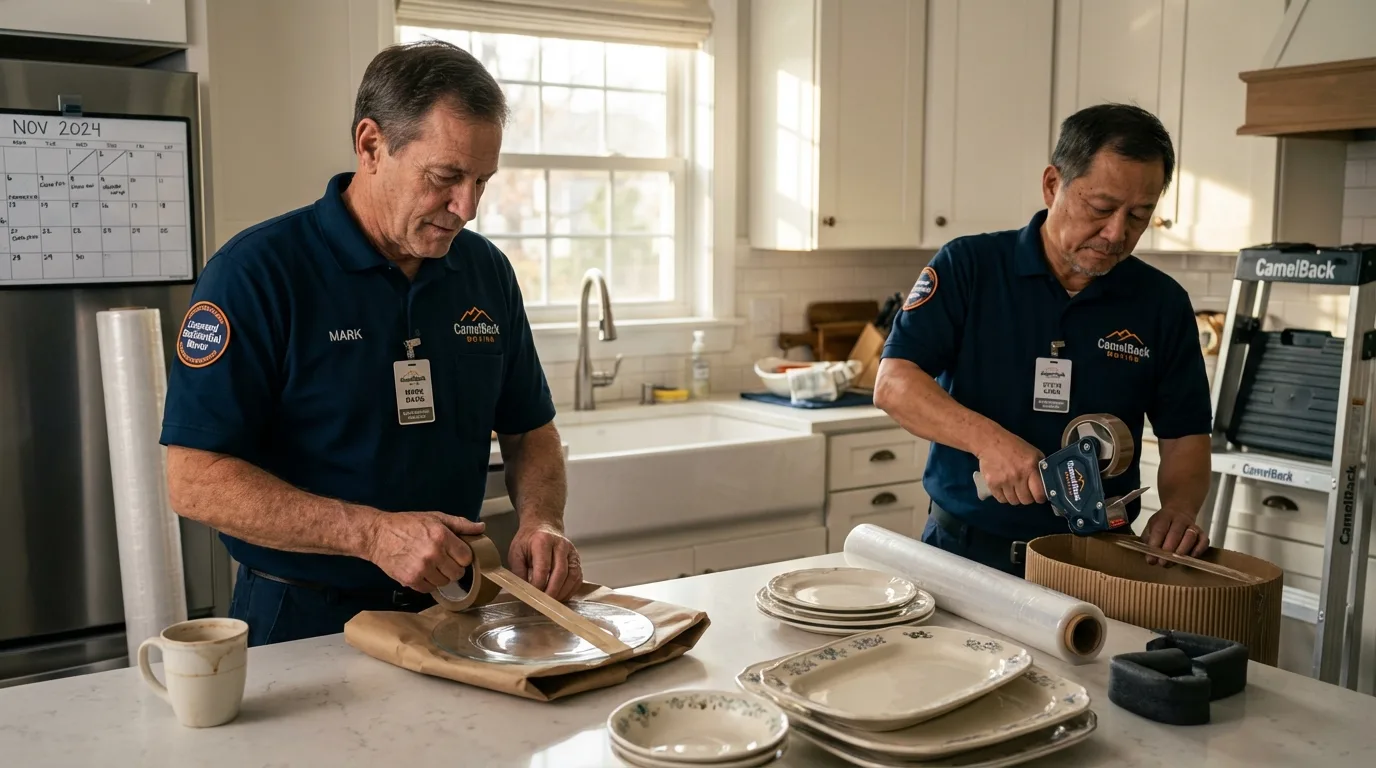 Professional crew packing kitchen dishware in Flatwoods, KY